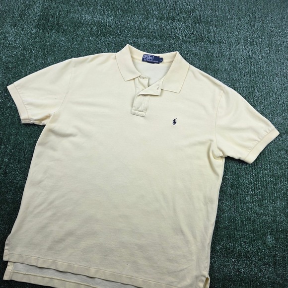 Polo Ralph Lauren Other - Polo Ralph Lauren Mens Large Yellow Short Sleeve Pique Cotton Polo Pony Logo
